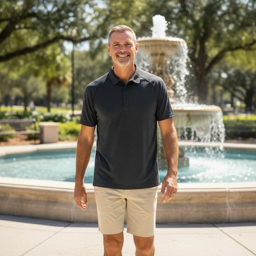 Lululemon Mens Metal Vent Tech Polo 2.0 Black Charcoal Heather M Short Sleeve